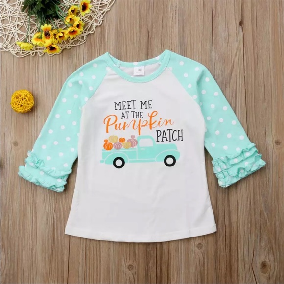 🌼LAST ONE!! 4t Boutique Fall Ruffle Dot Shirt 🍁 - Picture 4 of 6